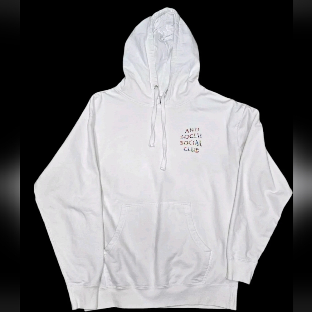Anti Social Social‎ Club Flag Hoodie White  Men's Size L